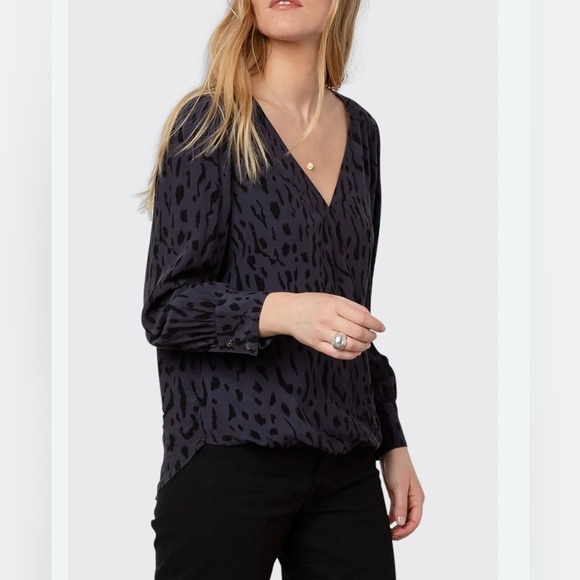 Women's Rails LA Hillary Top in Ash Cheetah - Size Large - Picture 3 of 10